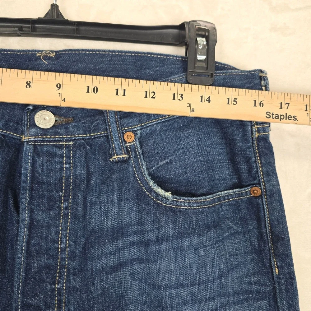 Levis 501 Original Fit Jeans Mens 33x32 Dark Wash Straight Leg Indigo 00501-1629